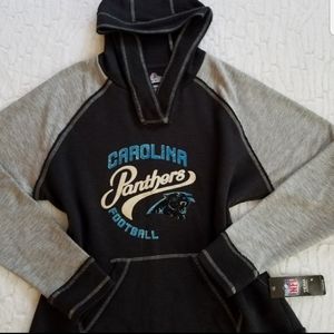 Carolina Panthers NFL Gray & Navy Vintage Style Large Graphic Hoodie Size XL